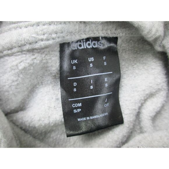 Adidas Sweater Mens Small Gray Blue Pullover Spell Out Stripes Hoodie Casual - Picture 8 of 8